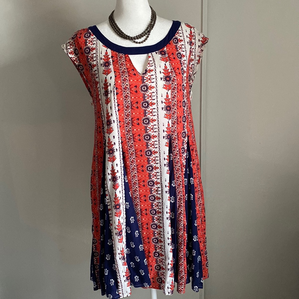 Anthropologie Maeve Woman’s Boho Sleeveless Cut Out Trapeze Skirt Mini Dress